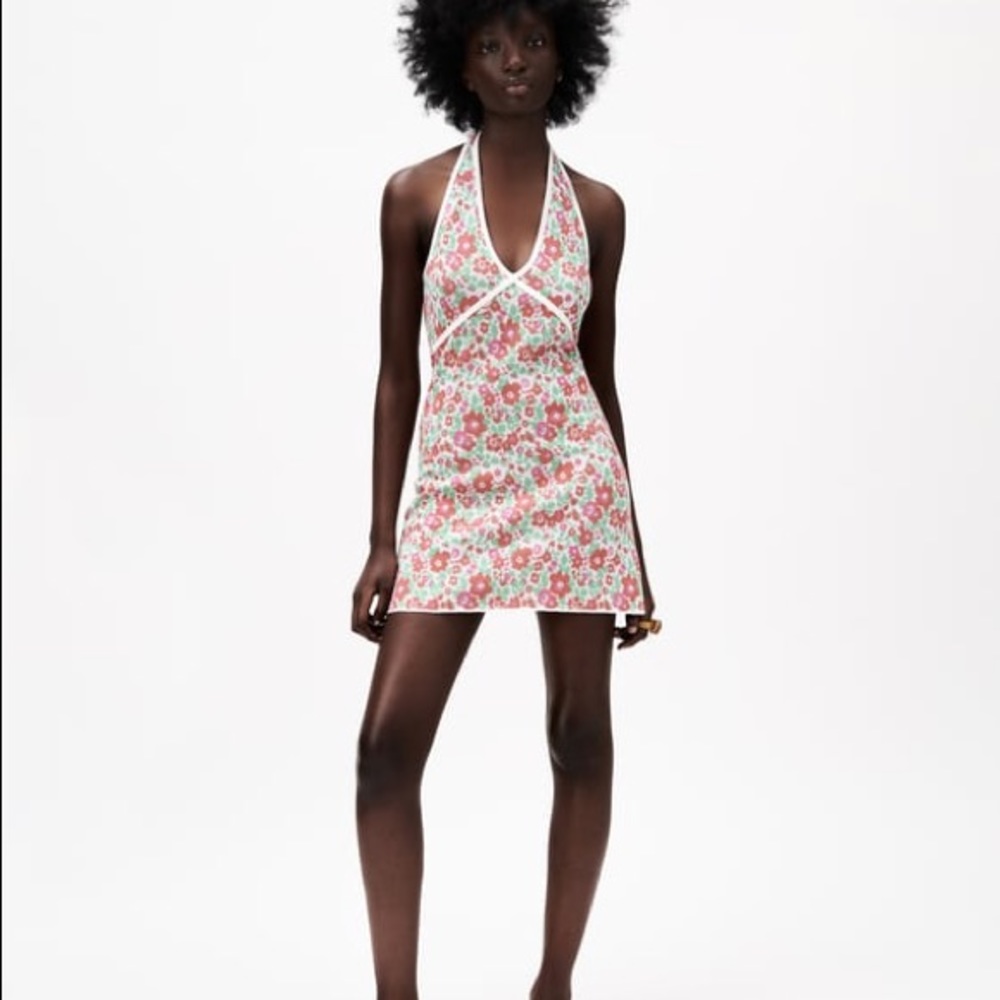 Zara floral halter dress